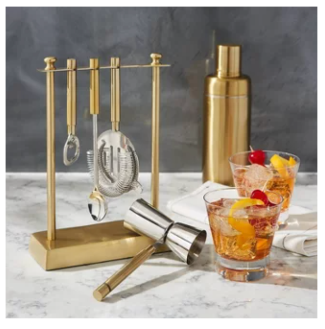 5pc Bar Tool Set With Stand Gold - Project 62™